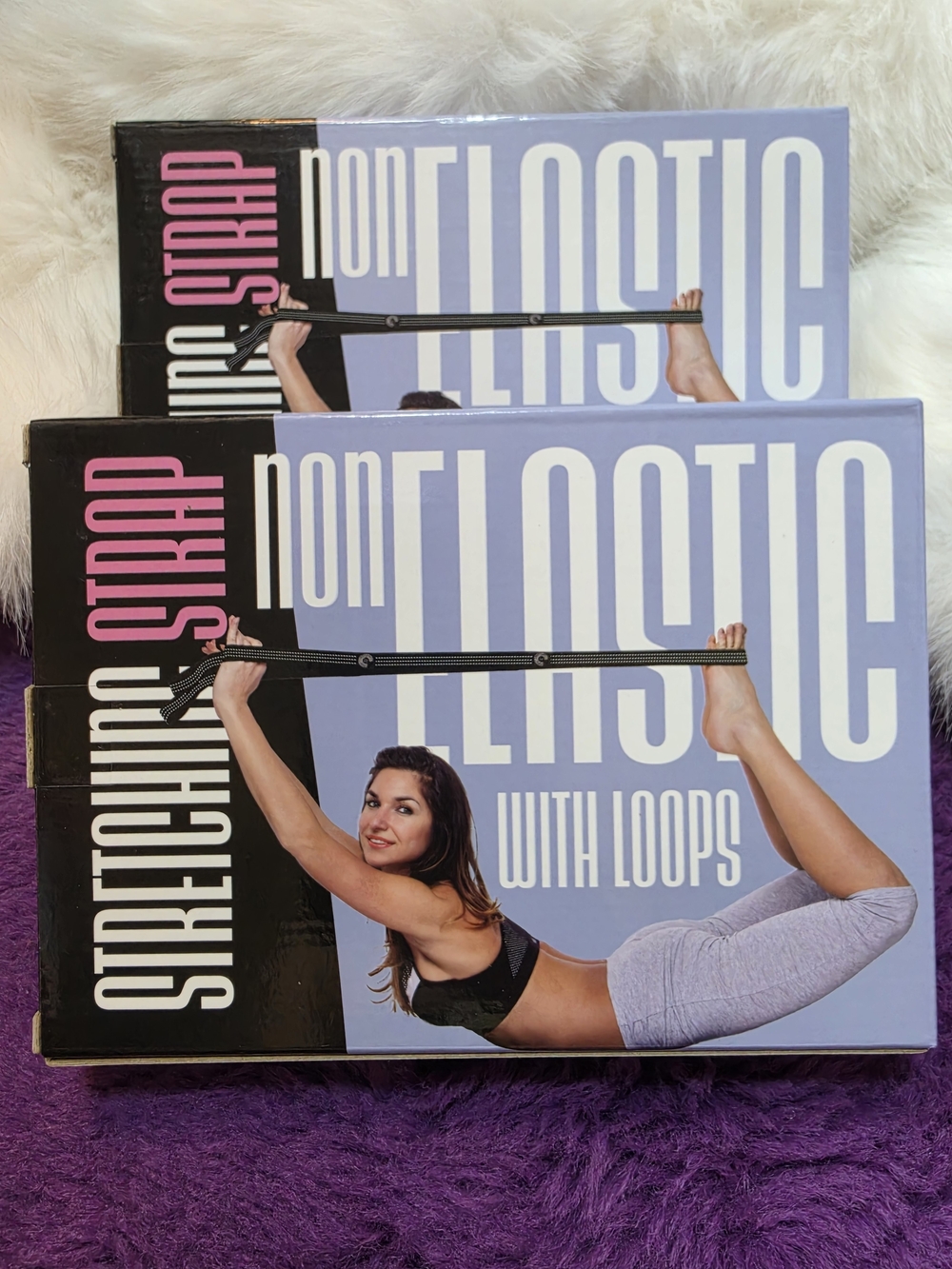 Non Elastic Stretching Strap with Loops - Lavender Box